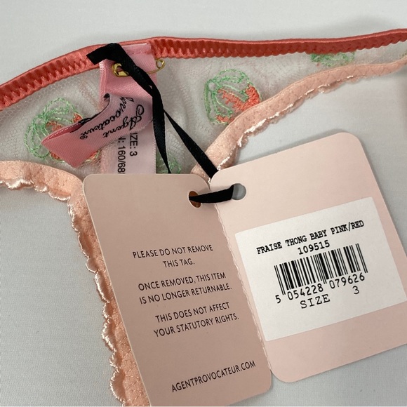 Agent Provocateur Fraise Baby Pink Red Thong NWT - Picture 8 of 9